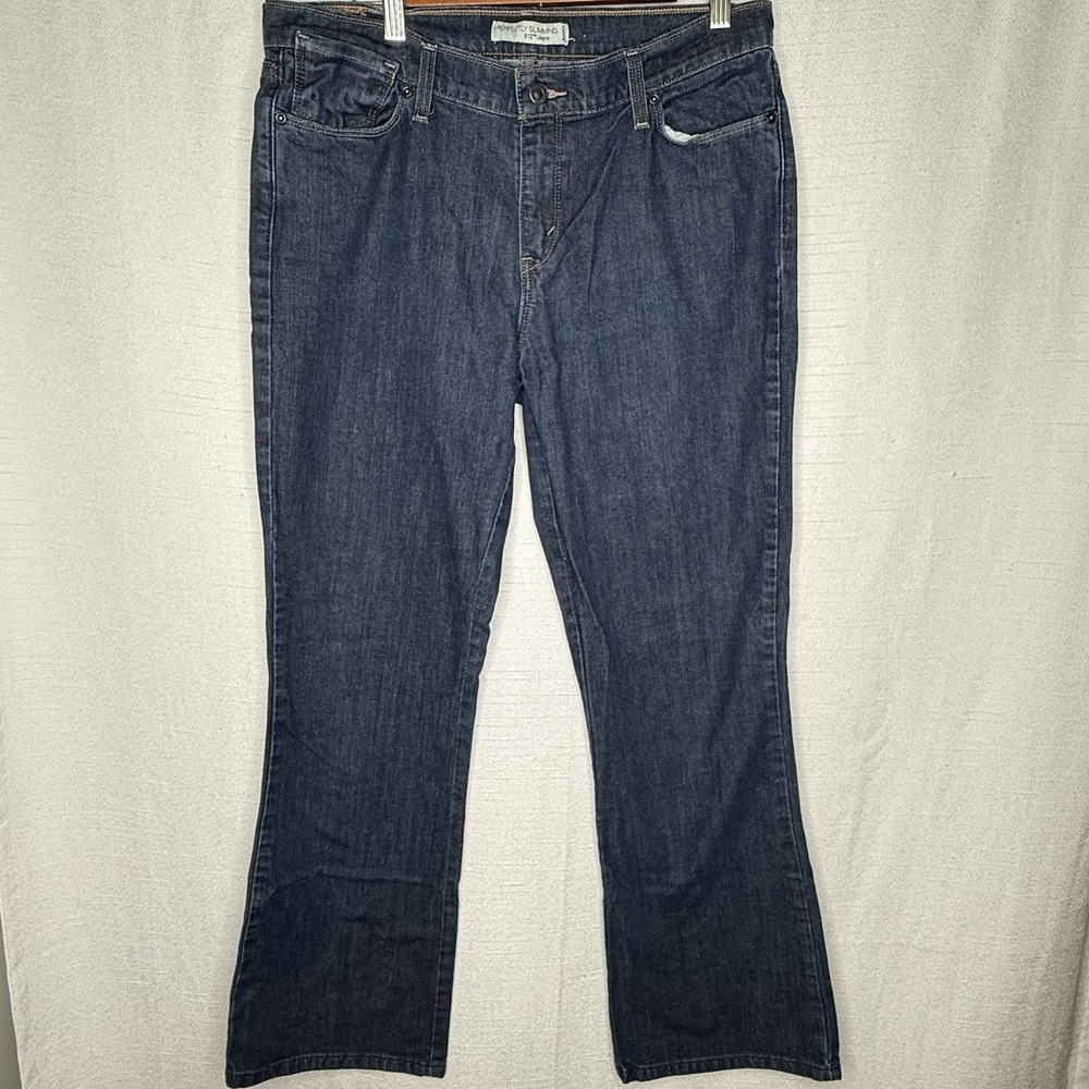 Levis 512 Bootcut Perfectly Slimming Jeans Blue Dark Wash‎ Stretch Women's 14 M